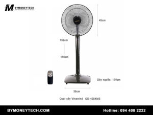 Quạt cây vinawind QĐ400X MS có điều khiển từ xa